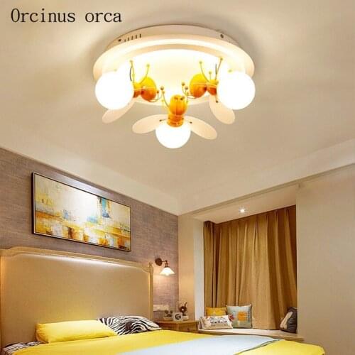 Cartoon creativity small bee ceiling lamp child room Boy Girl Bedroom modern simple LED eye protection ceiling lamp