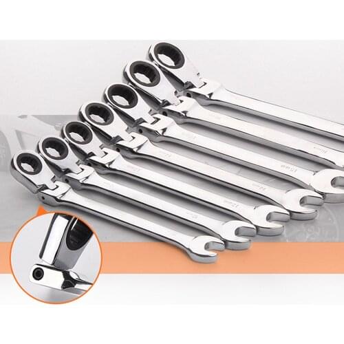 8-13mm Flexible Head Wrench Set Key Ratchet Pulley Tool Ratchet Wrench Combination Wrench Ratchet Set