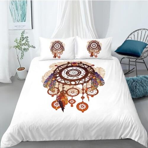 3D Bohemian Duvet Sets Bedding Sets Quilt Comforther Covers Pillow Shams Full Double Single King Queen Size White Bedding Sets