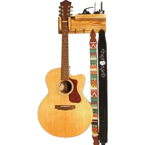 Guitar Wall Hanger Guitar Holder Wall Mount Bracket Hanger Guitar Wood Hanging With Pick Holder