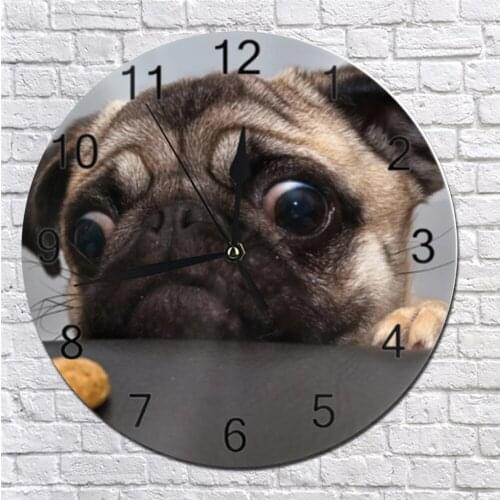 Wall clocks Cute Dog Pattern Numeral Digital Dial Mute Silent Clocks Battery Operated Art for Living Room bedroom wall clocks