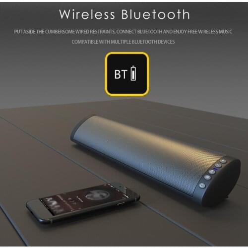 BS-41A Wall-mounted Bluetooth Speaker Home Theater Sound Bar for TV Wired and Wireless Dual Loudspeaker Support FM Radio TF Card