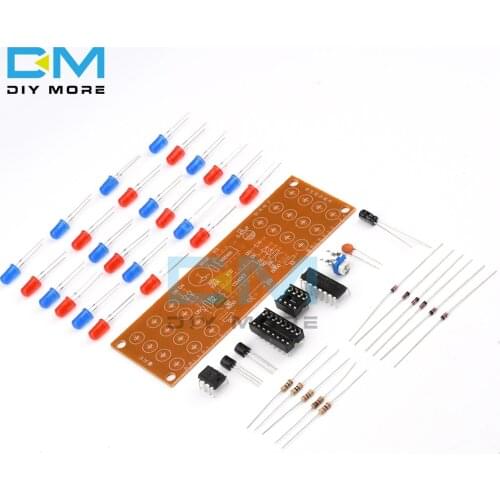 NE555 CD4017 Red Blue Double Color Flashing Lights Board Kit StrobePractice Learning Electronic Suite Module DIY Kits