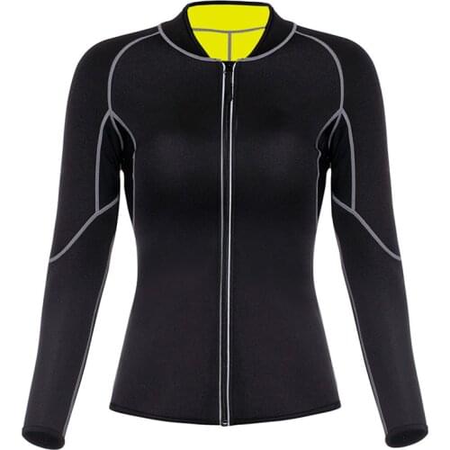 Womens Neoprene Sauna Shirt Long Sleeves Gym Heat Sweat Suit Weight Loss 2019 Woman Waist Trainer Body Shaper Slimming Shirts