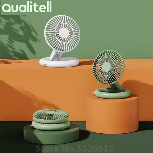 Qualitell Foldable Desktop Fan USB Charging 3 Gear Wind Speed Adjustable Storage Portable Indoor Outdoor Fan