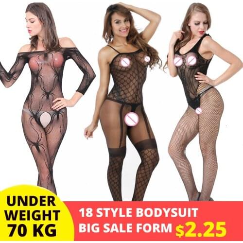 Sexy Lingerie Teddies Bodysuits Hot Erotic Open Crotch Elasticity Mesh Body Stockings Porn Underwear Costumes