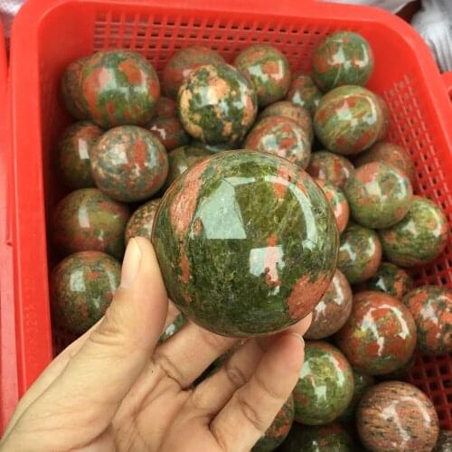 Natural gemstone balls Polished Unakite Crystal sphere for home decoration