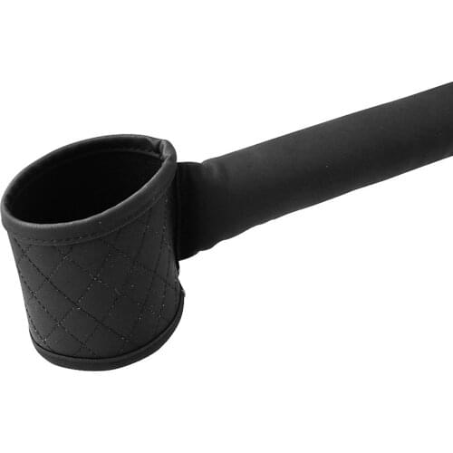 Supin 2 Prices Car Seat Gap Filler Pad PU Leather Console Side Pocket Organizer and Cup for Cellph Wallet Coin Key (Black)