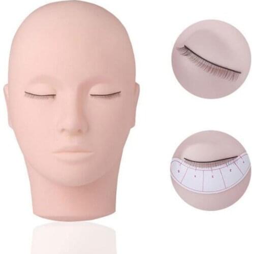 Training False Eyelashe Handmade Practice Silicone Mannequin Model Head Beginner Training Set Practicing Eyelash Extension Tools