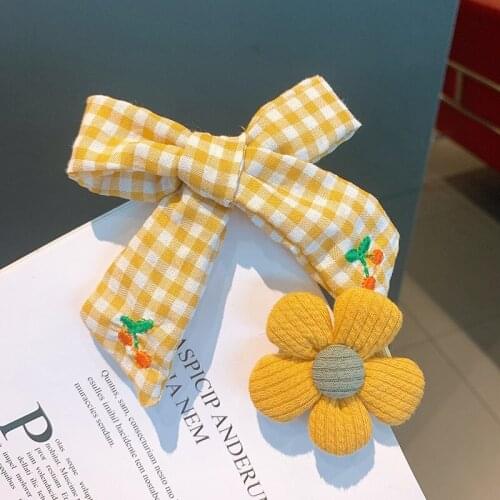 Bow Hairpin Cute Flower Headdress Korean Version Small Fresh Floral Baby Hair Clips Autumn And Winter New