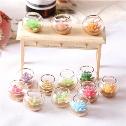 1 Set Miniature Figurines Cactus Potted Ornaments Succulents Flower Pot Decoration Crafts Gift DIY Accessories Plant Scene Model
