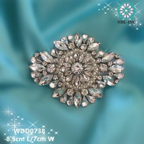 30PCS )Wholesale hand beaded sewing crystal rhinestone applique patch iron on for dresses WDD0738