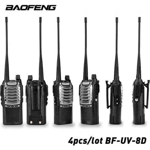 4pcs/lot BaoFeng UV-8D Walkie Talkie 8W 128 Channels KM UHF 400-480MHz Portable Radio Two-Way Single Band Interphone Hand Free