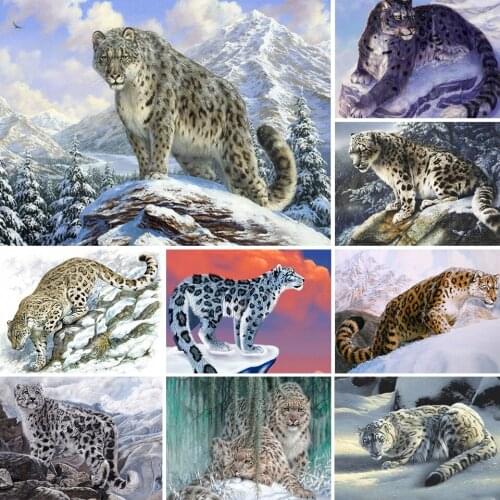 5D Diamond Painting Animals Leopard DIY Cross Stitch Kit Full Drill Embroidery Mosaic Art Picture Of Rhinestones Home Decor Gift