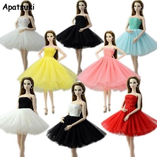 8pcs/lot Fashion Doll Clothes Short Ballet Tutu Dress For Barbie Doll Outfits Clothes For Barbie Doll 1/6 BJD Dolls Accessories