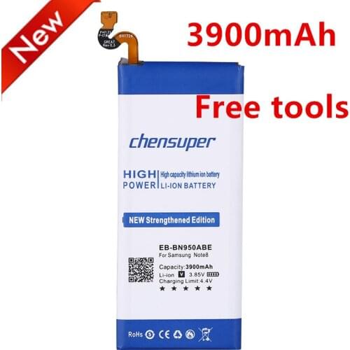 New chensuper EB-BN950ABE Battery For Samsung Note 8 N950 N950F N950U N950N 3900mAh Battery with Tools Gifts