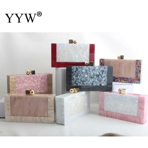 Marble Pattern Acrylic Bag Luxury Handbags Women Bags Designer Brand Famous Clutch Bag Party Wedding Clutch Purse Women Handbag