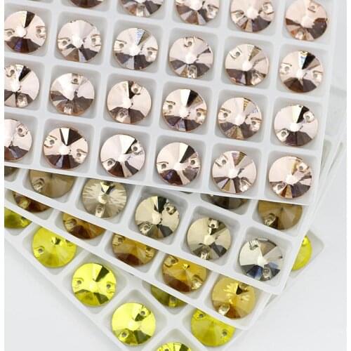 Clothing beads DIY crystal double glass hand-sewn round flat diamond beauty DIY clothing accessories accessories diamond