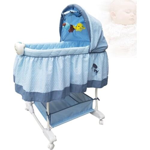 Baby Cradle Wooden Automatic Portable Sleeping Bed Roller Rocker Degree Bassinet Crib Silla Mesedora Kids Bed BK50YY