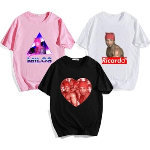 Ricardo Milos Women Mens Pocket T-Shirt Anime Print Aesthetic Summer Cotton Tees Top Tee Shirt Men Harajuku T-shirt