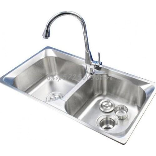 Kitchen Sink, Double Tank, Stainless Steel Sink, Sink, One Thickened Basin, With The Same Courage On The Left And Right, No Rust