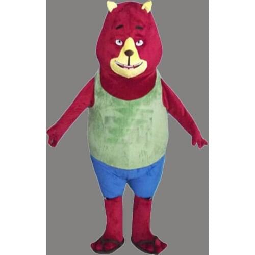 Hot 2018 New: Lovely New Red Bear Mascot Costume For Festival/Hallooween/Christmas