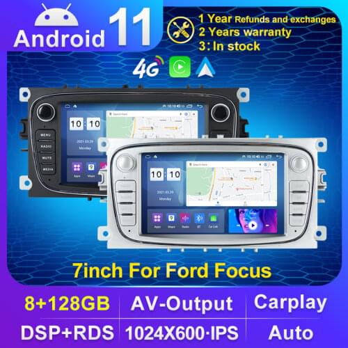 MEKEDE 2 Din Android Car DVD Multimedia Player GPS for FORD Focus 2 II Mondeo S-MAX C-MAX Galaxy 2Din 4G 64GB IPS Touch screen