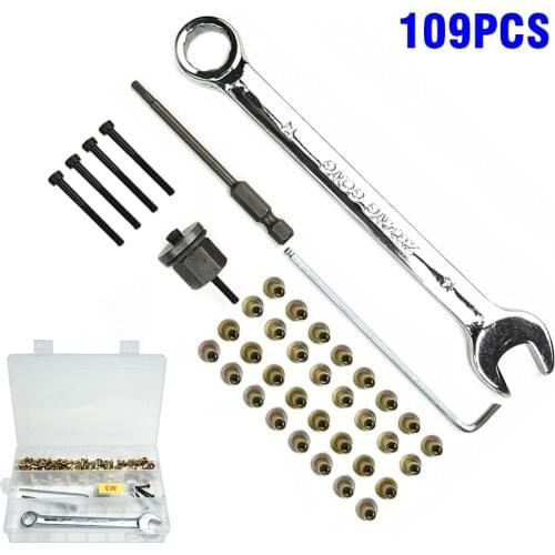 Hex Nut Nuts Tool Kit W/Spanner Set Hand Tools 109PCS Electric Rivet Hand New