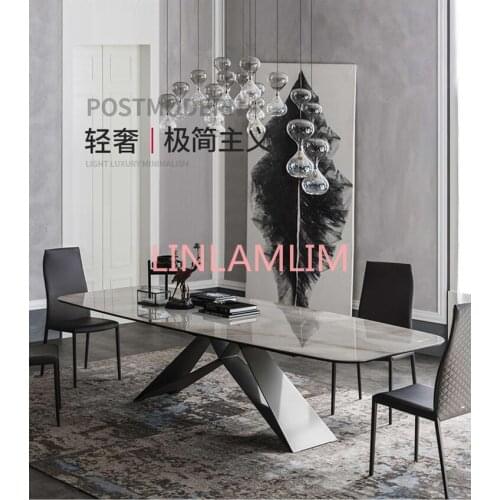 Stainless steel Dining Room Set Home Furniture minimalist modern marble dining table and 4 chairs mesa de jantar muebles comedor
