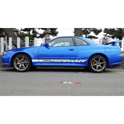 For 1Set/2pcs Side Stripe Door Decal Graphic Sticker Kit for Nissan r32 r34 skyline gtr race Car styling
