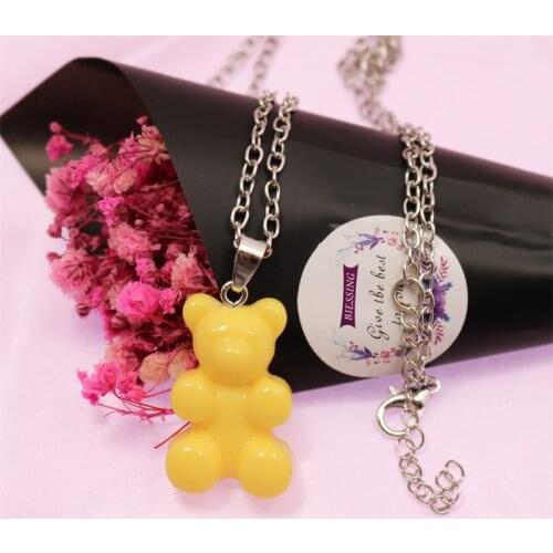 New Cute Cartoon 14 Style Candy Gummy Pendant Necklace Childrens Birthday Gift Necklace Party Jewelry Bear Gift