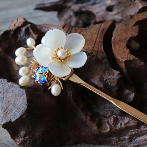 Original Handmade Vintage Hairpins Braidal Hairpin Cloisonne Jewelry Costume Hair Stick Tiara Cheongsam Accessories