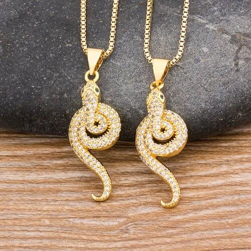 Minimalist Style Charm Necklace For Women Animal Snake Necklace Dangle Pendant New Trendy Female Birthday Crystal Jewelry