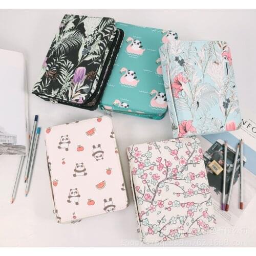 72 Holes Pencil Bag Penalty For Gils Boys Kawaii Flower-Panda Pencil Case Large Capacity School Office Supplies Stationery