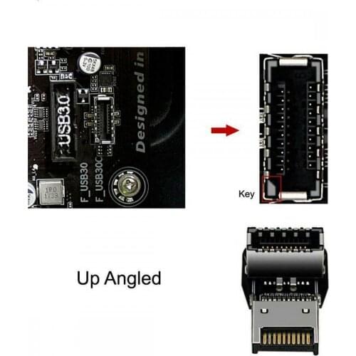 USB Header Adapter USB3.1 19P/20P To TYPE-E 90 Degree Converter Adapter Chassis Front TYPE C Plug-In Port Computer Motherboard