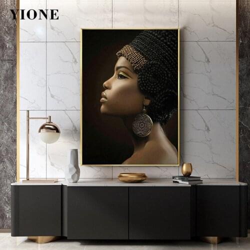 African Art Figure Canvas Painting Retro BOHO Black Women Poster Prints Wall Picture for Bedroom Living Room Home Decoration