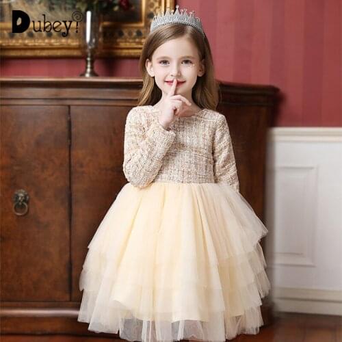 Boutique Clothes Winter Dresses for Teenage Girls Elegant Party Dress for Kids Girl Birthday Long Sleeve Girls Autumn Clothes