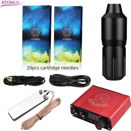 Rotary Tattoo Machine Set Tattoo Cartridges Needle Gun Strong Silent Motor Accessories Tattoo Power Supply Kit Permanent Makeup