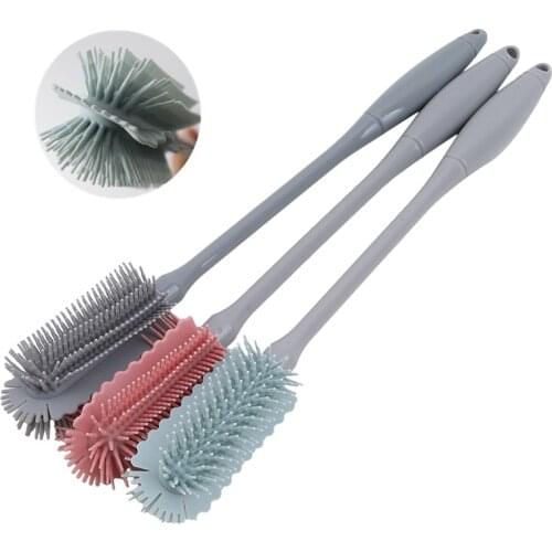 Soft Rubber Cup Brush Non-silicone Brush Multi-function Kitchen Bottle Thermos Glass Cleaning Brush Bathtub Carpet Pet Brush