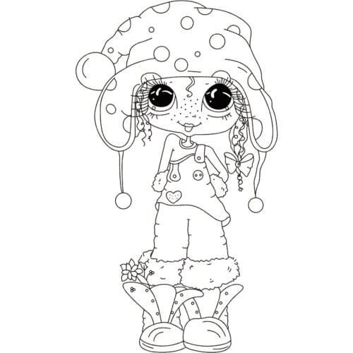 10x6 Girl wearing a little hat Transparent Clear Silicone Stamp Seal for DIY scrapbooking photo album Decorative clear stamp