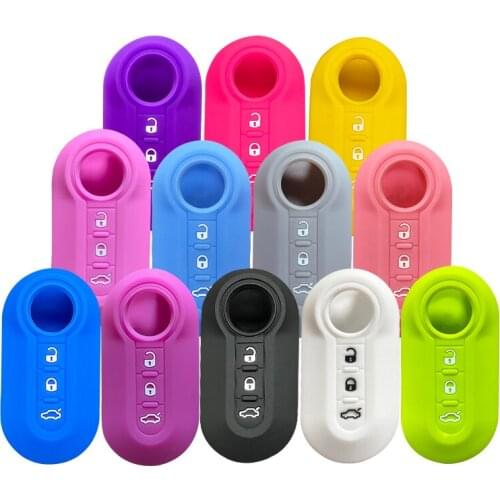 Silicone Key Case Shell Holder Keychain for Fiat 500 Ducato Panda Lancia Musa 500L Grande Punto Cover Remote Fod Key Holder Cap