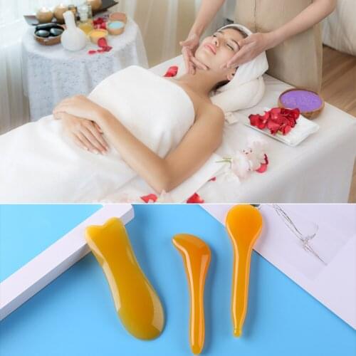 Natural Resin Scraper SPA Body Back Relax Massage Scraping Guasha Beeswax Board Skin Relaxing Hand Massage Tool