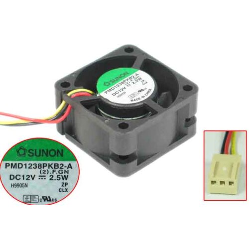 SUNON PMD1238PKB2-A (2).F.GN Server Cooling Fan DC 12V 2.5W 38x38x20mm 3-Wire