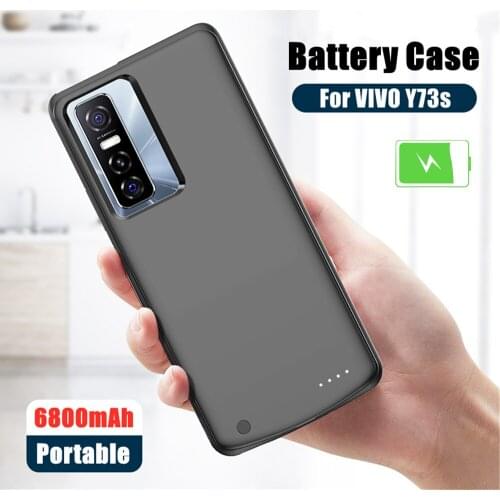 Shockproof Power Bank Cover For VIVO Y73s Battery Case 6800mAh Silicone External Charging Battery Cover Portable Powerbank Case