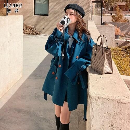 Windbreaker jacket womens mid-length spring and autumn new style Korean style popular coat black trench coat trench