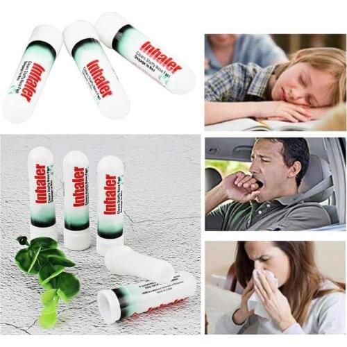 Thailand Herbal Nasal Inhaler Stick Mint Cylinder Treament For Asthma Nasal Congestion Headache Refreshing Aroma Stick Inhaler