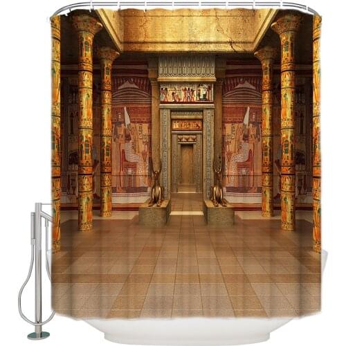 Egypt Grave Ancient Palace Waterproof Shower Curtain Bathroom Decor Sets with Hooks