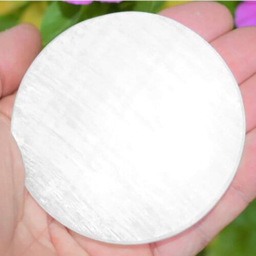 Selenite Crystal Charging Disk " Plate Tile Station Block Slab Heal Cleanse Poli