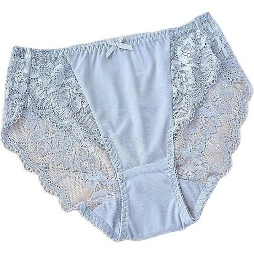 RUIN LN M-4L Womens Mech Lace Panties Lingerie Mid-Rise sexy Lace Briefs Ladies Underwear