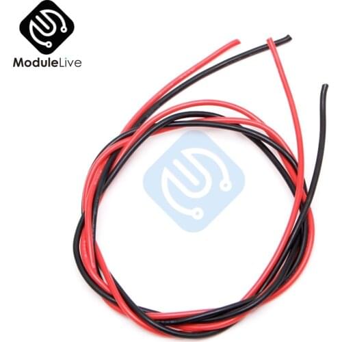 1set 16 AWG Gauge Wire Flexible Silicone Stranded Copper Cables For RC Black 1M + Red 1M = 2M